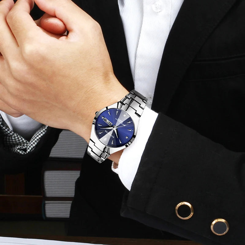 Couple Watches for Lovers Quartz Wristwatch Man Fashion Business Men Watch for Women Watches Tungsten Steel Ladies Watch xfcs