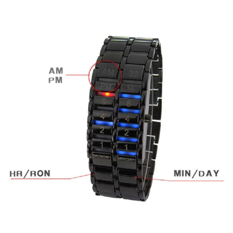 couple watches Binary LED Digital Quartz Wrist Watch Fashion Men's Watches Gift for Father's Day binary clock binary watch