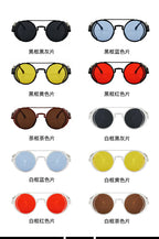 Classic Gothic Steampunk Sunglasses Luxury Brand Designer High Quality Men and Women Retro Round Pc Frame Sunglasses