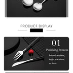 Matte Black Silver Cutlery Set Kitchen Tableware Restaurant Western Dinnerware Knife Dessert Fork Coffee Spoon Teaspoon Flatware