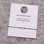 Saint Benedict Wish Bracelet Saint Benedict Charm Red String Protection Bracelet Religious Jewelry Women Men Kabbalah Bracelet