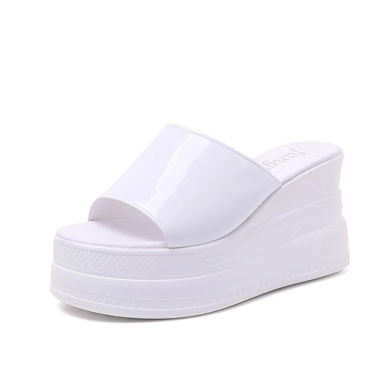 Women Slippers Female Shoes Rubber Beach Slippers For Women Ladies High Platform Flip Flops Red Slides New Summer Shoes Woman