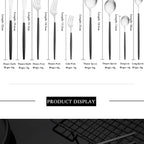 Matte Black Silver Cutlery Set Kitchen Tableware Restaurant Western Dinnerware Knife Dessert Fork Coffee Spoon Teaspoon Flatware