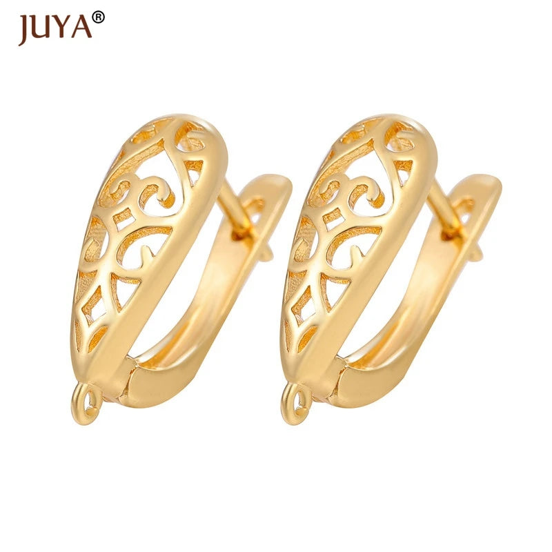 JUYA New Creative Earrings Hook Clasps Gold color High Quality Copper Metal Earring Findings For DIY Women Jewelry Making
