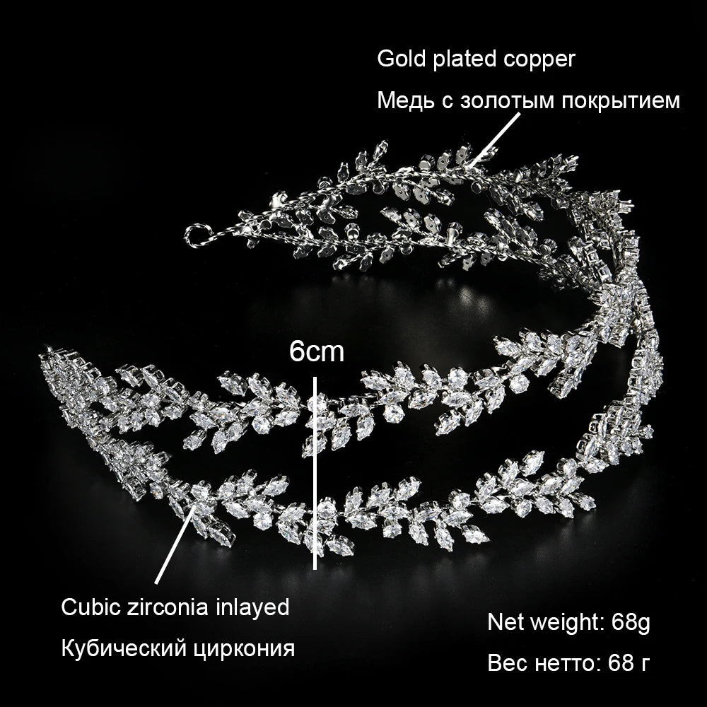 Crystal Headbands Luxury Bridal Crowns Elegant Headwear Prom Hair Wear Wedding Jewelry Cz Tiaras
