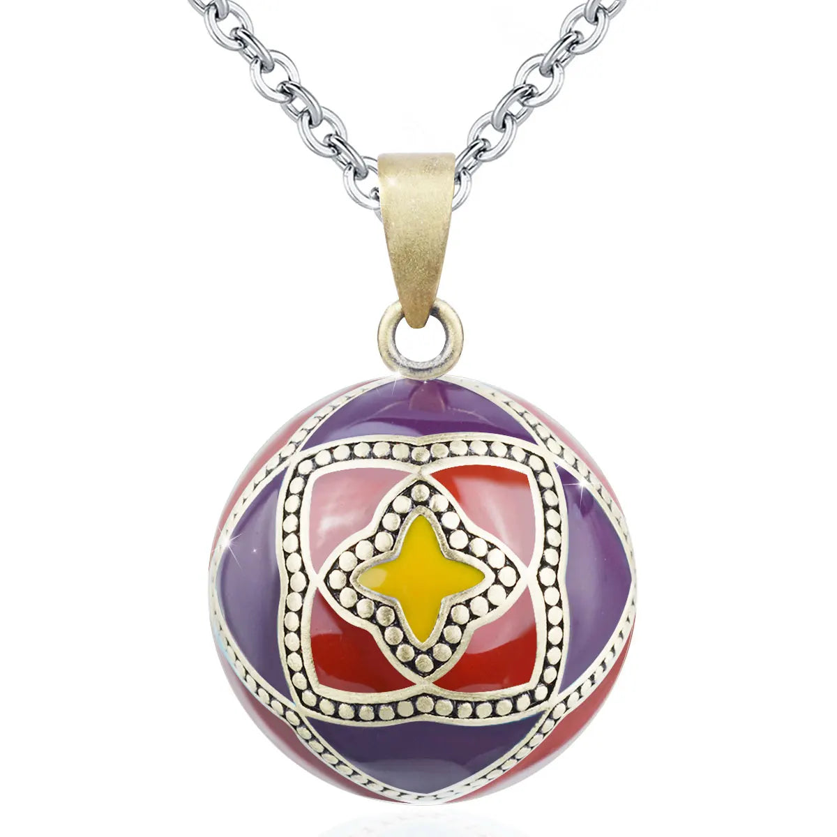 Eudora 1 pc colorful Harmony bola ball Pendant Necklace with Link Chain Pregnancy Ball Jewelry Chime Bola women Jewelry Mom Gift