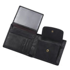 GENODERN Cow Leather Men Wallets with Coin Pocket Vintage Male Purse RFID Blocking Genuine Leather Men Wallet with Card Holders