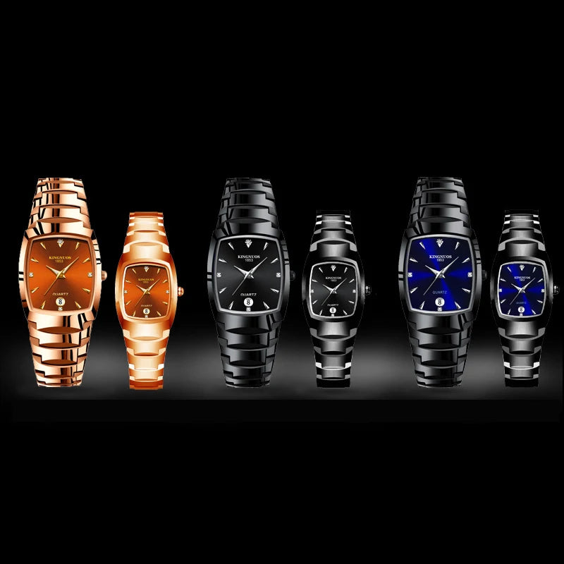 Couple Watches for Lovers Quartz Wristwatch Man Fashion Business Men Watch for Women Watches Tungsten Steel Ladies Watch xfcs
