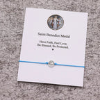 Saint Benedict Wish Bracelet Saint Benedict Charm Red String Protection Bracelet Religious Jewelry Women Men Kabbalah Bracelet