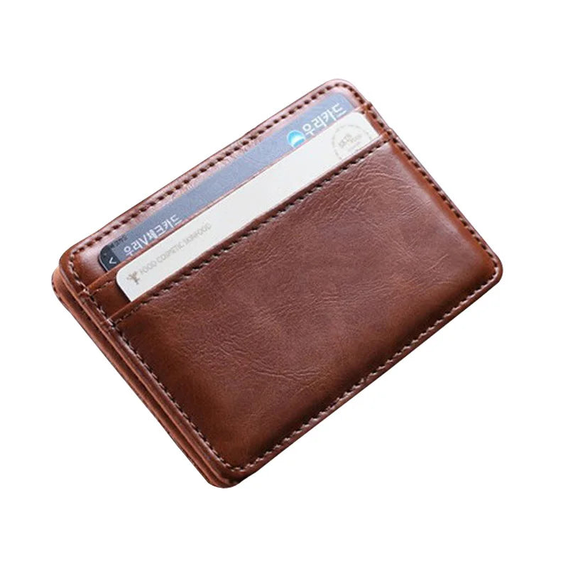 New Arrival High Quality Leather Magic Wallets Fashion Small Men Money Clips Card Purse Thin Cash Holder 3 Colors