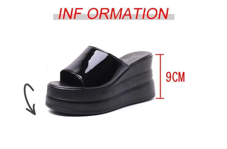 Women Slippers Female Shoes Rubber Beach Slippers For Women Ladies High Platform Flip Flops Red Slides New Summer Shoes Woman
