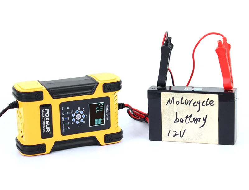 Car Battery Chargers 12A Large Power Full Automatic Smart Battery Chargers 12V 24V Battery Desulfator for Car Truck