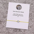 Saint Benedict Wish Bracelet Saint Benedict Charm Red String Protection Bracelet Religious Jewelry Women Men Kabbalah Bracelet