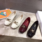 Woman's Flats Casuales for Female Soft Bottom Comfortable Square Head Single Shoes White Black Red Ladies Spring Autumn Loafers