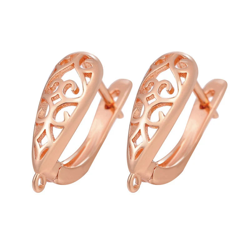 JUYA New Creative Earrings Hook Clasps Gold color High Quality Copper Metal Earring Findings For DIY Women Jewelry Making