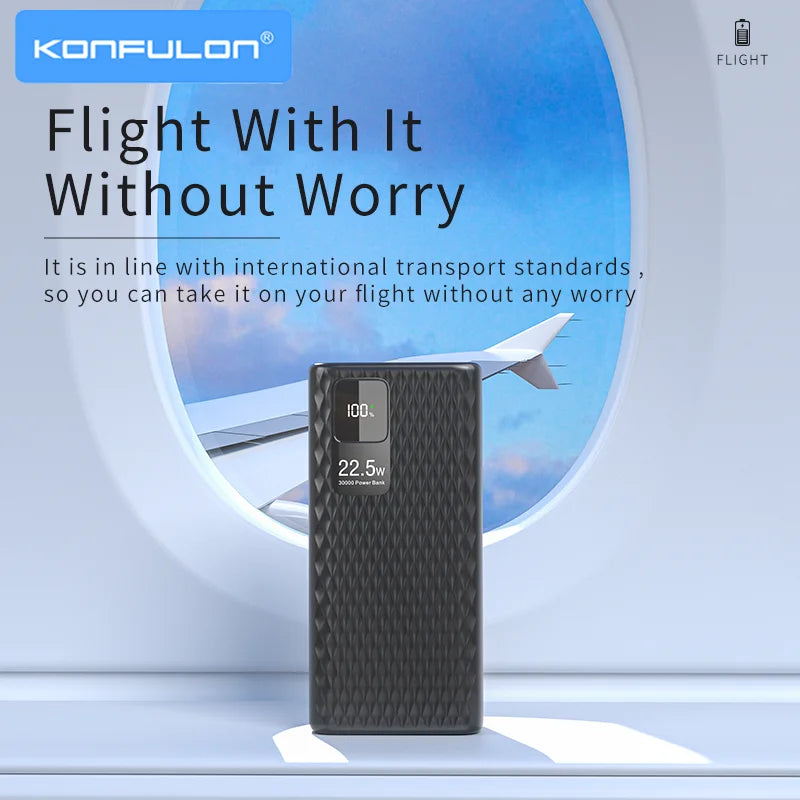 Power Bank 30000mAh With 20W PD 22.5W QC Quick Charging Powerbank Support FCP AFC  VOOC 22.5 Portable PoverBank 20000mAh