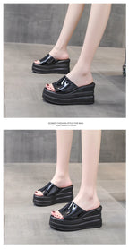 Women Slippers Female Shoes Rubber Beach Slippers For Women Ladies High Platform Flip Flops Red Slides New Summer Shoes Woman