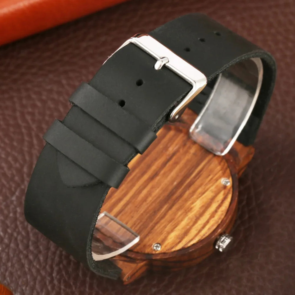 Couple Watch Unique Irregular Geometric Cut Design Men's Wooden Quartz Watches Women Dress Clock Retro Wristwatch Relojes Hombre