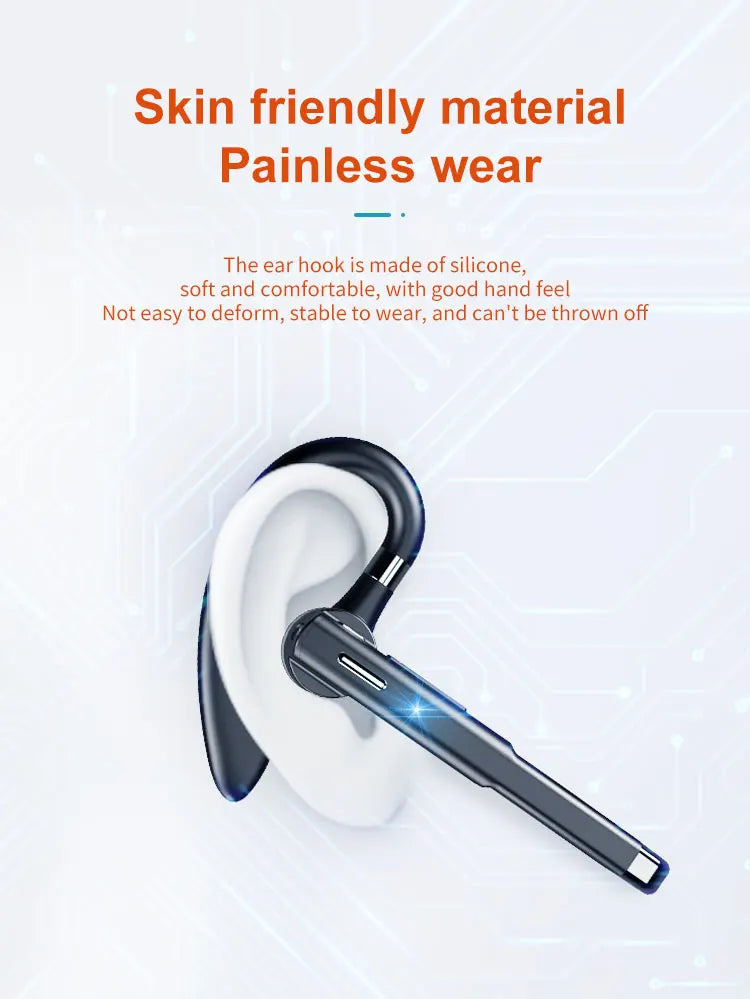 Bluetooth Earphones 5.3 Headphones Stereo Handsfree Noise Canceling Wireless Business Headset With HD Mic For All Smart Phones