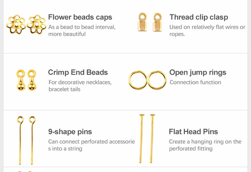 Alloy Accessories Jewelry Findings Set Copper Wire Open Jump Rings Jewelry Making ToolsEarring Hook Jewelry Making Supplies Kit