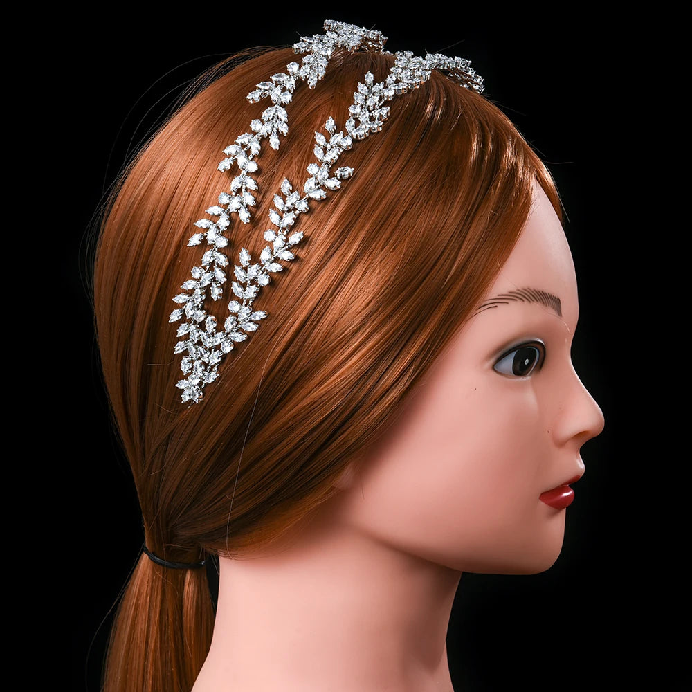 Crystal Headbands Luxury Bridal Crowns Elegant Headwear Prom Hair Wear Wedding Jewelry Cz Tiaras