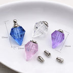 50pieces/lot mixed shape color Crystal Vials perfume pendant Rhinestone vial pendants handmade jewelry name or rice art