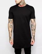 2025 Brand New Clothing Mens Black Mens Long T shirt Tops Hip Hop Man T-shirt Short Sleeve Casual Men Tee shirts For Male