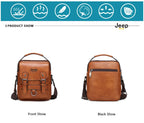 JEEP BULUO Multi-function Business Handbags Men New Man's Shoulder Bag Large Capacity Leather Messenger Bag Crossbody Big Brand