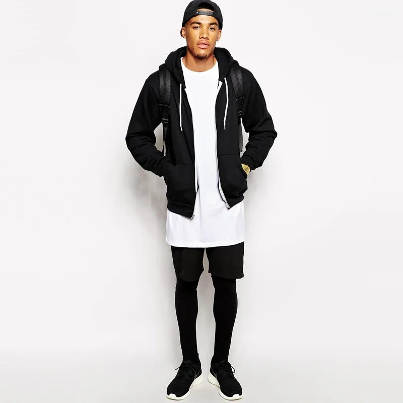 2025 Brand New Clothing Mens Black Mens Long T shirt Tops Hip Hop Man T-shirt Short Sleeve Casual Men Tee shirts For Male