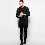 2025 Brand New Clothing Mens Black Mens Long T shirt Tops Hip Hop Man T-shirt Short Sleeve Casual Men Tee shirts For Male