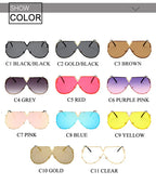 Men's Sunglasses Fashion Oversized Sunglasses Men Brand Designer Goggle Sun Glasses Female Style Oculos De Sol UV400 O2