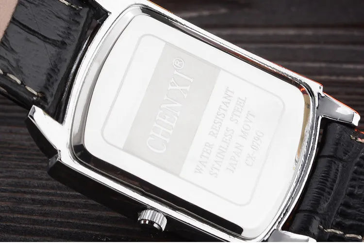 Couple Woman & Men Casual Watches Luxury Brand Square Dial Fashion Leather Strap Lover's Dress Quartz Watch Relogios Femininos