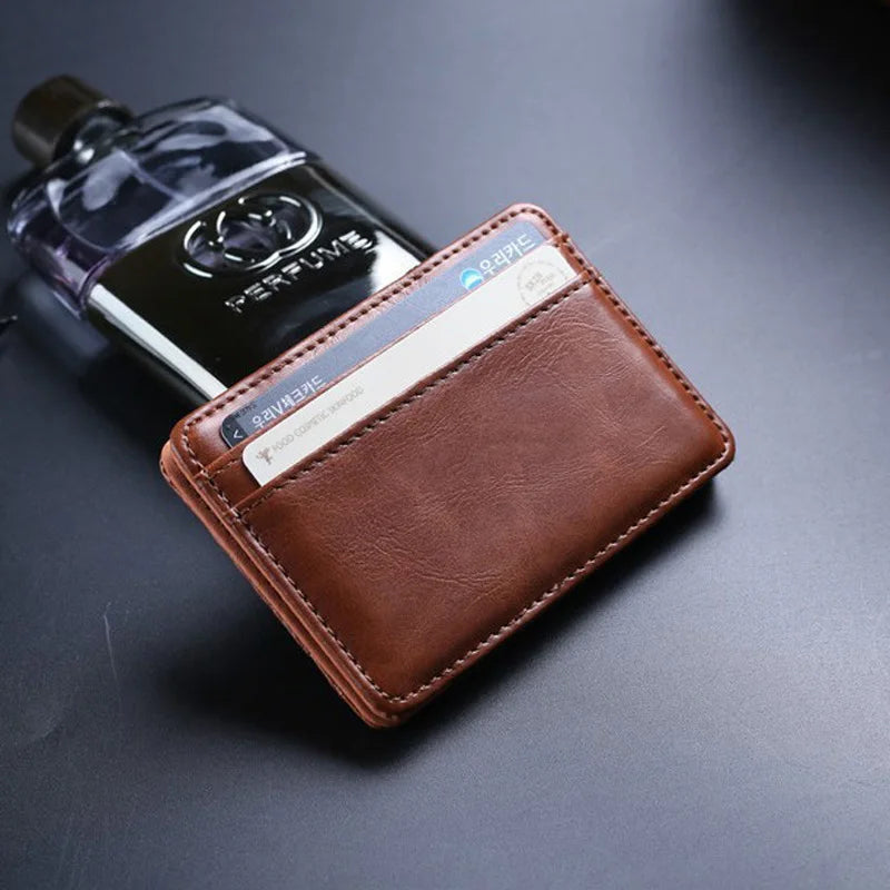 New Arrival High Quality Leather Magic Wallets Fashion Small Men Money Clips Card Purse Thin Cash Holder 3 Colors