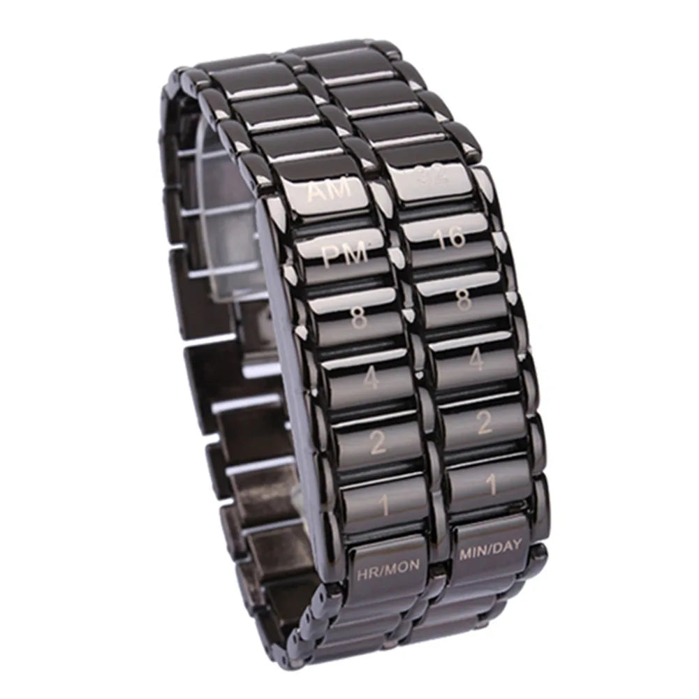 couple watches Binary LED Digital Quartz Wrist Watch Fashion Men's Watches Gift for Father's Day binary clock binary watch