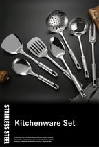 Kitchen Stainless Steel Korean Style Kitchenware Pots Set Cooking Tableware Food Rice Soup Spoon Colander Spatula Accessories