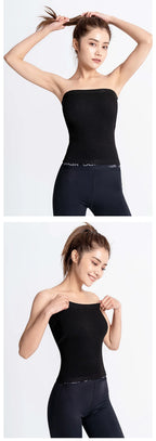 Autumn Winter Warmer Corset Chest Wrap Soft Cotton Yarn Thin Women Knitted Underwear Shapewear Tube Top High Elasticity Seamless