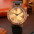 Couple Watch Unique Irregular Geometric Cut Design Men's Wooden Quartz Watches Women Dress Clock Retro Wristwatch Relojes Hombre