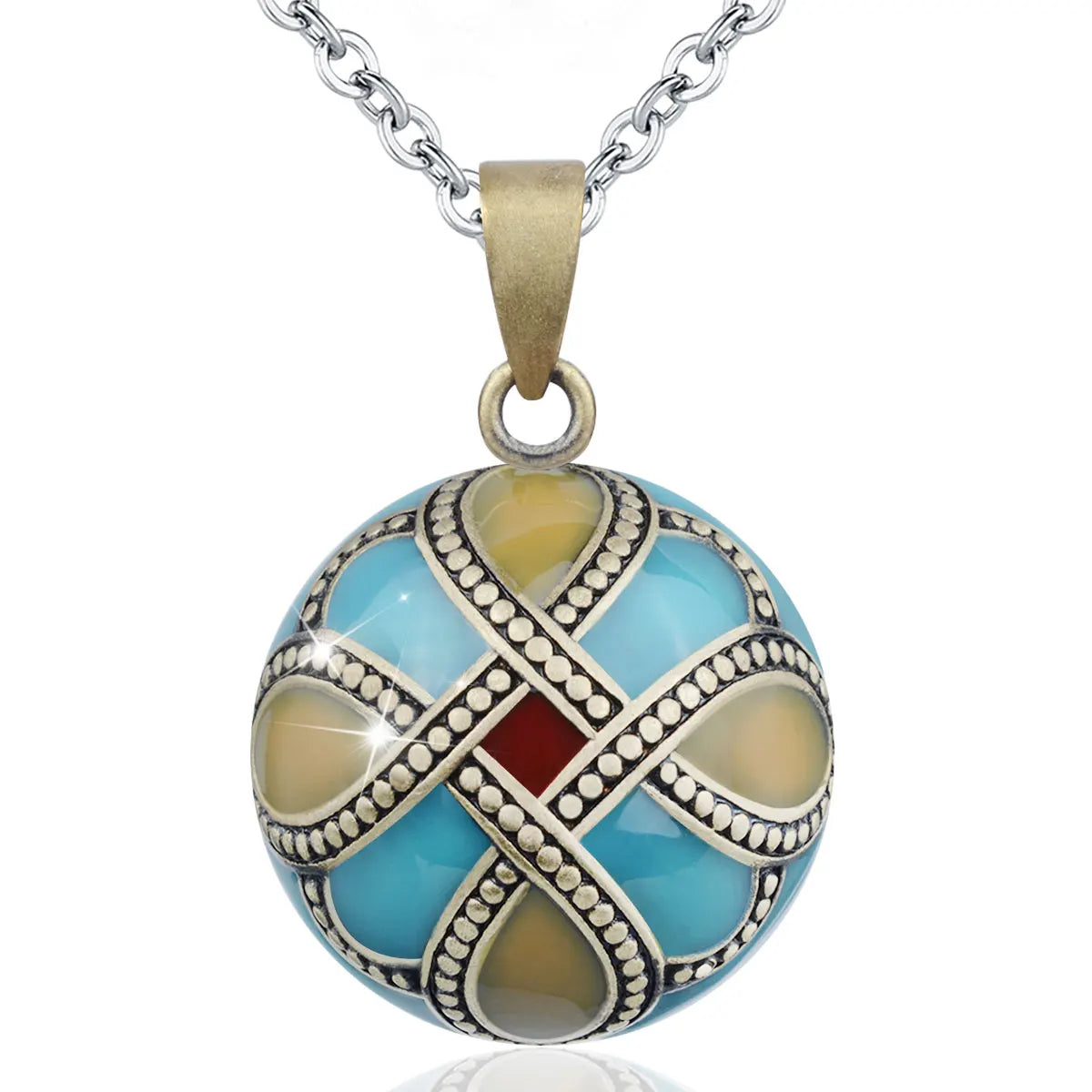 Eudora 1 pc colorful Harmony bola ball Pendant Necklace with Link Chain Pregnancy Ball Jewelry Chime Bola women Jewelry Mom Gift