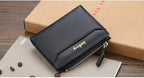 2024 New Men Wallets Free Name Customized Short Male Purse Zipper High Quality Card Holder PU Leather Wallet For Men
