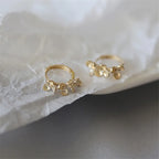 925 Sterling Silver French Small Flower Earrings Women Light Luxury Temperament Wedding Party Jewelry Girlfriend Gift