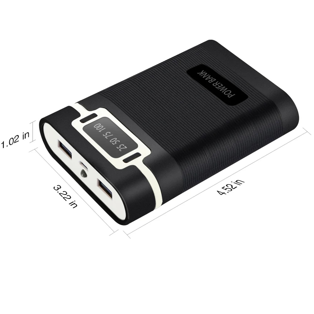 18650 Battery Power Bank 5V Flashlight 4 Slots USB Charger Box Shell Portable Power Banks for Travel