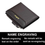 2024 New Men Wallets Free Name Customized Short Male Purse Zipper High Quality Card Holder PU Leather Wallet For Men