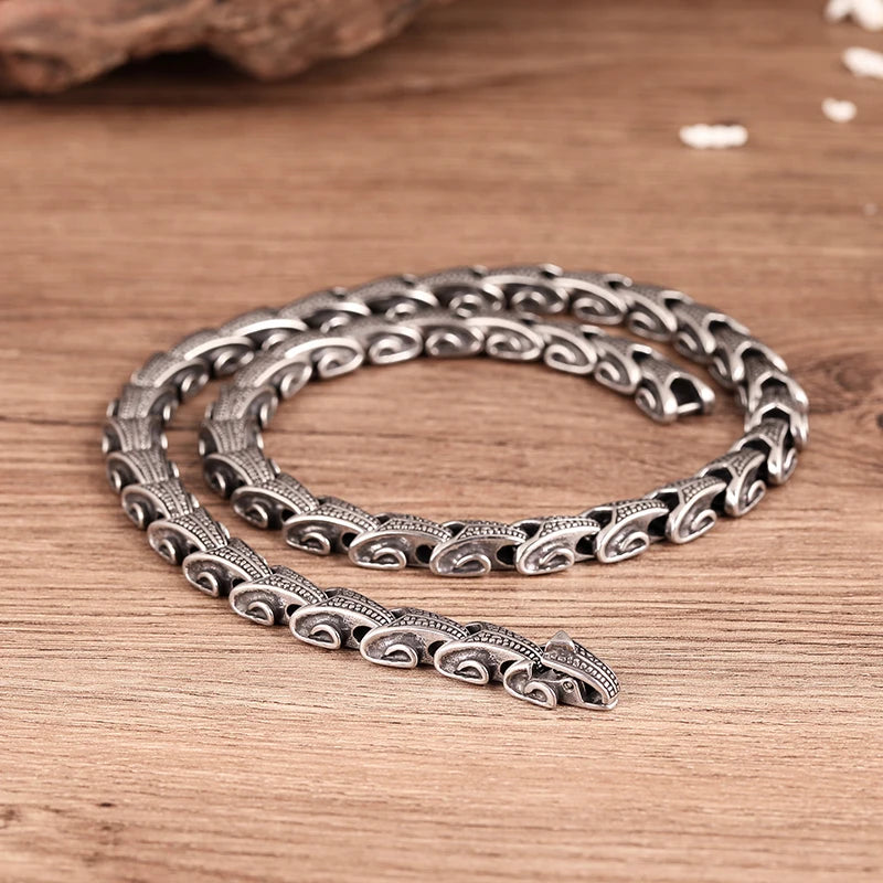 Gothic Dragon Keel Chain Choker Necklace For Men Heavy 316L Stainless Steel On Neck Jewelry Birthday Gifts For Boyfriend Father