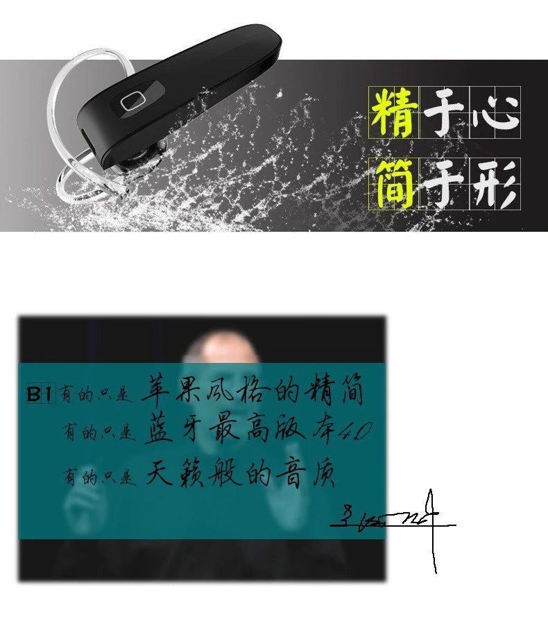 GENAI Hands Free Handsfree Auriculares Mini Bluetooth Headset Earphone For Phone Cordless Blutooth Wireless Headphone Earpiece