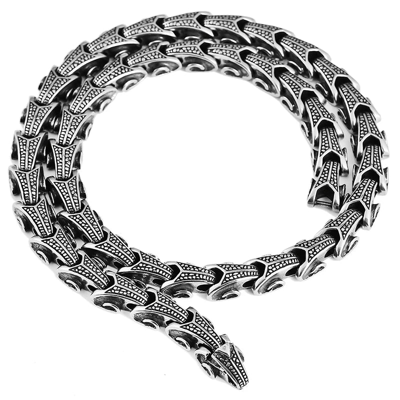 Gothic Dragon Keel Chain Choker Necklace For Men Heavy 316L Stainless Steel On Neck Jewelry Birthday Gifts For Boyfriend Father