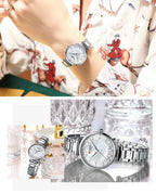 Watches for Women Luxury Brand CURREN Elegant Thin Quartz Wristwatch with Stainless Steel Simple Female Clock