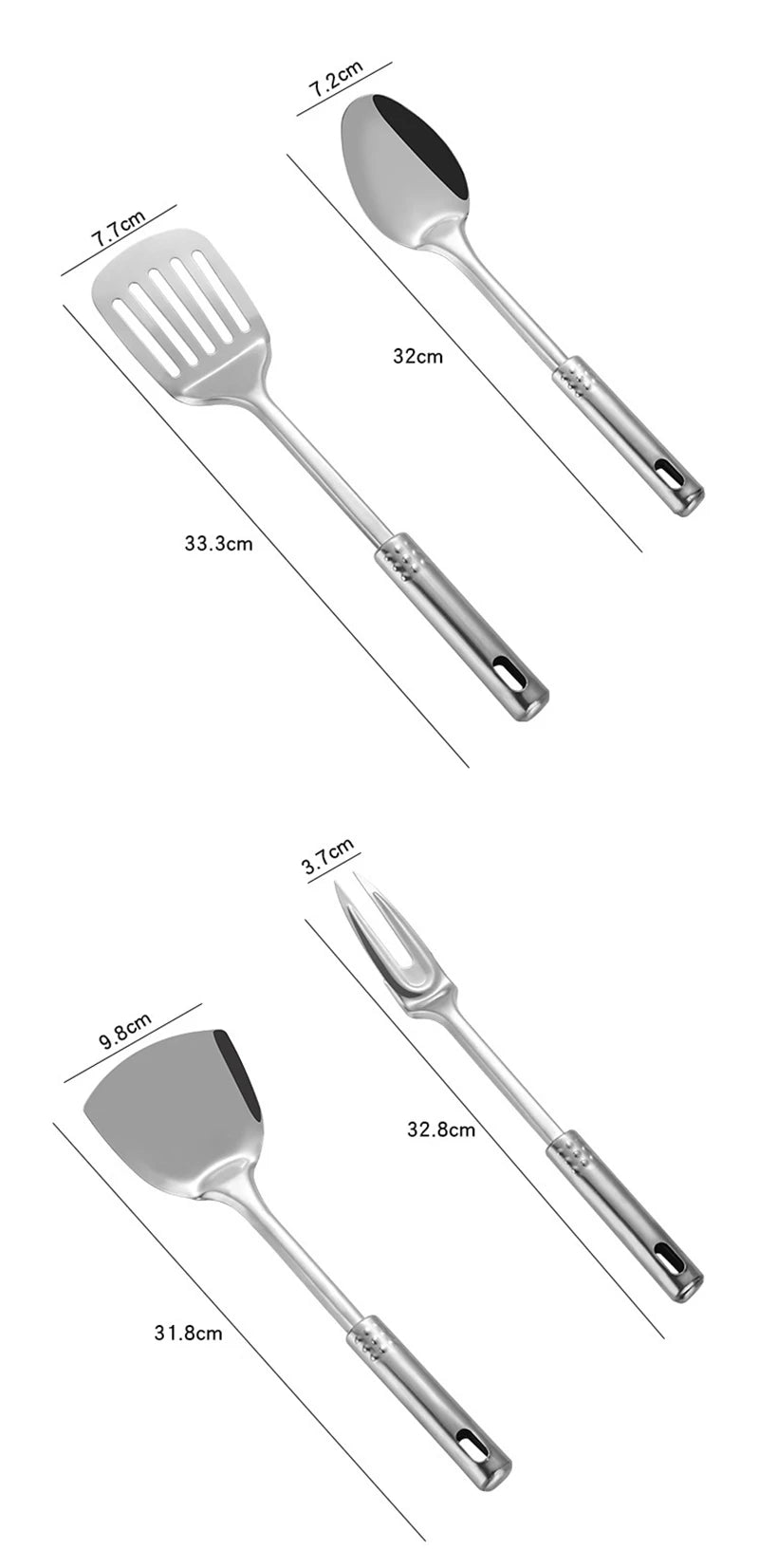 Kitchen Stainless Steel Korean Style Kitchenware Pots Set Cooking Tableware Food Rice Soup Spoon Colander Spatula Accessories