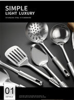 Kitchen Stainless Steel Korean Style Kitchenware Pots Set Cooking Tableware Food Rice Soup Spoon Colander Spatula Accessories
