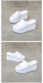 Women Slippers Female Shoes Rubber Beach Slippers For Women Ladies High Platform Flip Flops Red Slides New Summer Shoes Woman