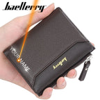 2024 New Men Wallets Free Name Customized Short Male Purse Zipper High Quality Card Holder PU Leather Wallet For Men
